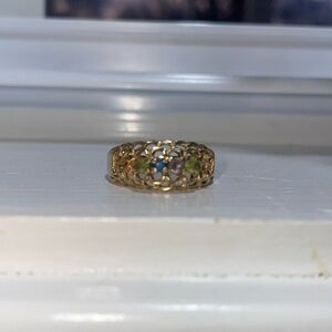 10 karat gold ring with stones